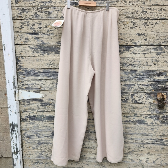 NWT Linda Lundstrom Elegant Sheer Wide Leg Pants with Split Hem Size 16 - Picture 4 of 10